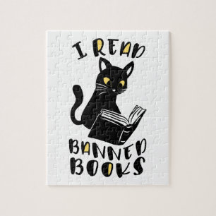 Ik lees verboden boeken Cat Legpuzzel