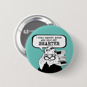Ik lees verboden boeken en word alleen maar slimme ronde button 5,7 cm