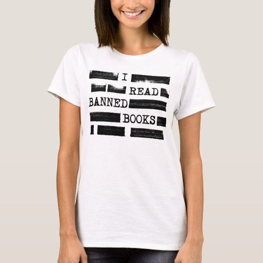 Ik lees verboden boeken geredigeerd t-shirt (Voorkant)