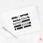 Ik lees verboden boeken geredigeerd vierkante sticker (Envelop)