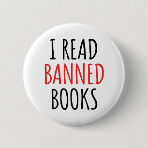 Ik lees verboden boeken Grappig citaat Ronde Button 5,7 Cm