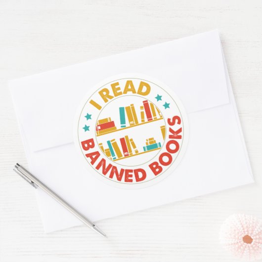 Ik lees verboden boeken grote Stickers (Envelop)