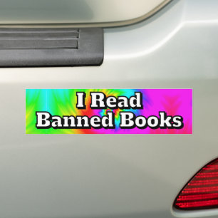 Ik lees verboden boeken (je kan de woorden verande bumpersticker