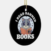 Ik lees verboden boeken keramisch ornament (Rechts)