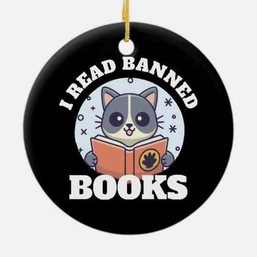Ik lees verboden boeken keramisch ornament (Achterkant)