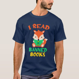 Ik lees verboden boeken, lezer, Boekenwurm Vos Lez T-shirt