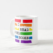 Ik lees verboden boeken Rainbow geredigeerd Koffiemok (Voorkant links)