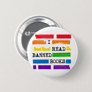 Ik lees verboden boeken Rainbow geredigeerd Ronde Button 5,7 Cm