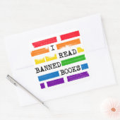 Ik lees verboden boeken Rainbow geredigeerd Vierkante Sticker (Envelop)
