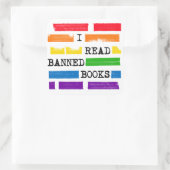 Ik lees verboden boeken Rainbow geredigeerd Vierkante Sticker (Tas)