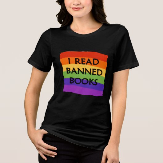 Ik lees verboden boeken Rainbow Tri-Blend Shirt (Voorkant)