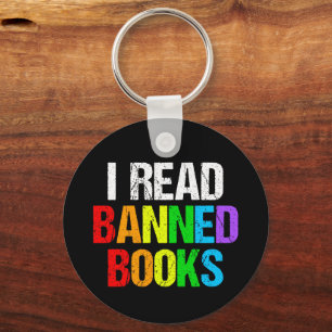 Ik Lees Verboden Boeken Regenboog Sleutelhanger