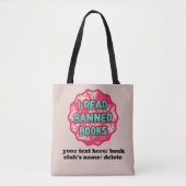 Ik lees verboden boeken Retro  aangepaste tekst Tote Bag (Voorkant)