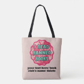 Ik lees verboden boeken Retro  aangepaste tekst Tote Bag (Achterkant)