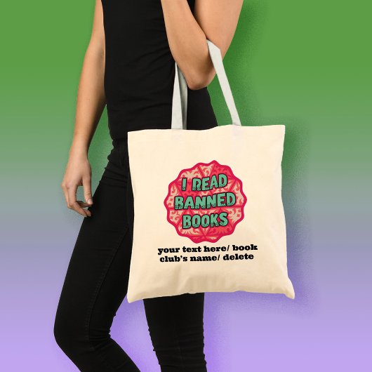 Ik lees verboden boeken Retro  aangepaste tekst Tote Bag