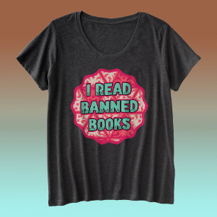 Ik lees verboden boeken - Retro vintage boekliefhe Grote Maat T-shirt