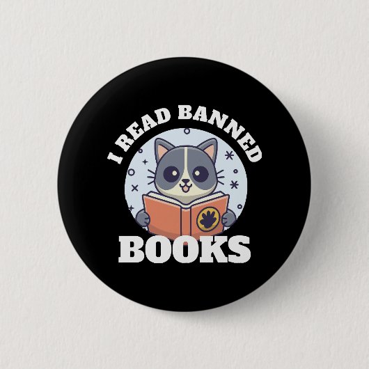 Ik lees verboden boeken ronde button 5,7 cm (Voorkant)