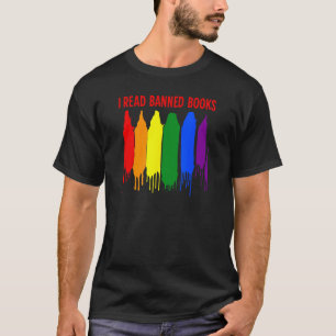 Ik Lees Verboden Boeken Week Regenboog LGBT Boek L T-shirt