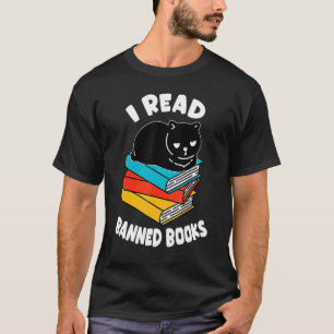 Ik Lees Verboden Boeken Zwarte Kat Lezer Boekenwur T-shirt