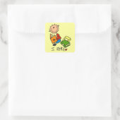 Ik Lees Vierkante Sticker (Tas)