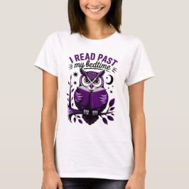 Ik Lees Voorbij Mijn Bedtijd Grappige Uil Boek Lie T-shirt