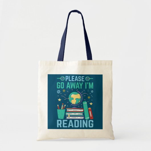 Ik leest Funny Bookworm Librarian Library Tote Bag (Voorkant)