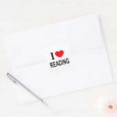 IK ❤️ LEZEN IK HOU VAN LEZEN IK LEES HARTLEZING VIERKANTE STICKER (Envelop)