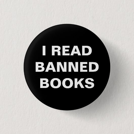 IK LEZEN VERBODEN BOEKEN RONDE BUTTON 3,2 CM (Voorkant)