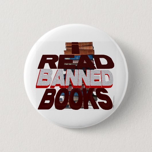 IK LEZEN VERBODEN BOEKEN RONDE BUTTON 5,7 CM (Voorkant)