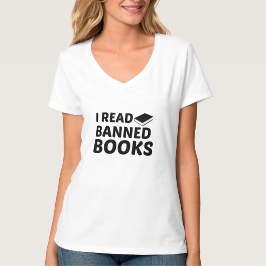 IK LEZEN VERBODEN BOEKEN T-SHIRT (Voorkant)