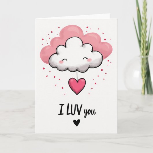 Ik Lief Jou Wolken Hart Kaart (Voorkant)