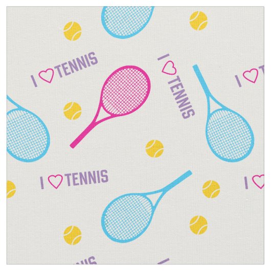 Ik 🎾 💖 liefdestennis op wit stof (Close Up)