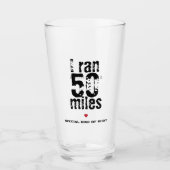 Ik liep 50 mijl Ultramarathon Race Grappig hardlop Glas (Voorkant)