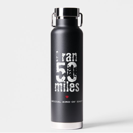 Ik liep 50 mijl Ultramarathon Race Grappig hardlop Waterfles (Voorkant)