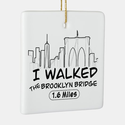 Ik liep naar de Brooklyn Bridge, NYC Keramisch Ornament (Rechts)