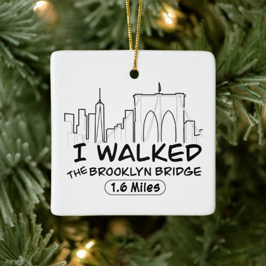 Ik liep naar de Brooklyn Bridge, NYC Keramisch Ornament (Boom)