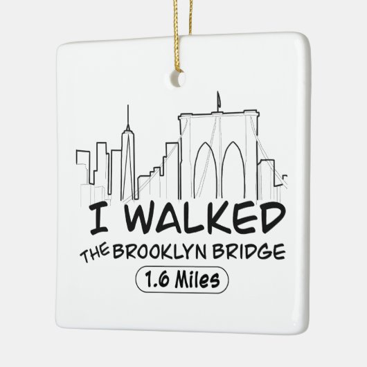 Ik liep naar de Brooklyn Bridge, NYC Keramisch Ornament (Links)