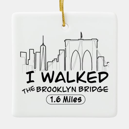 Ik liep naar de Brooklyn Bridge, NYC Keramisch Ornament (Voorkant)