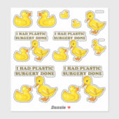 Ik liet plastische chirurgie grappige eenden conto sticker (Vel)