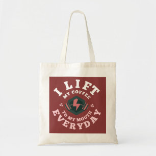 Ik lift elke dag (roze) tote bag
