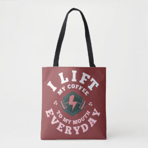 Ik lift elke dag (roze) tote bag