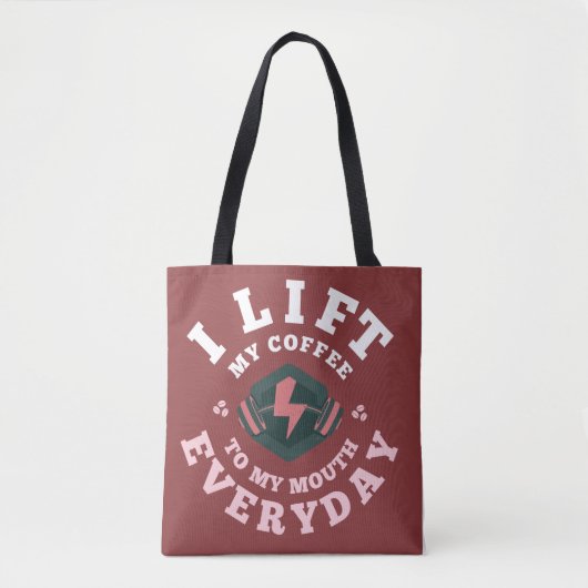 Ik lift elke dag (roze) tote bag (Voorkant)