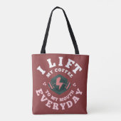 Ik lift elke dag (roze) tote bag (Achterkant)