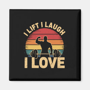 Ik lift ik lach ik hou van retro-spier gym Draag g Magneet