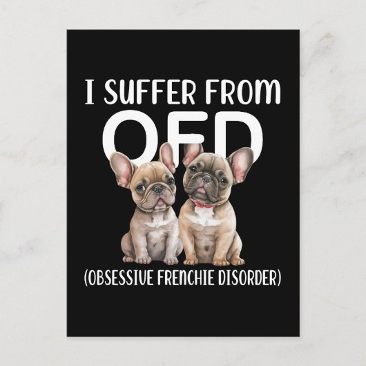 Ik lijd aan OFD obsessieve franchie stoornis honde Briefkaart (Voorkant)