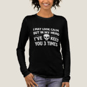 Ik Lijk Kalm Sarcastische Schedel Grappige Vrouwen Tri-Blend Shirt (Voorkant)