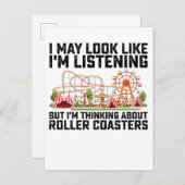 Ik lijk misschien te luisteren, maar ik denk aan uitnodiging briefkaart (Voorkant / Achterkant)