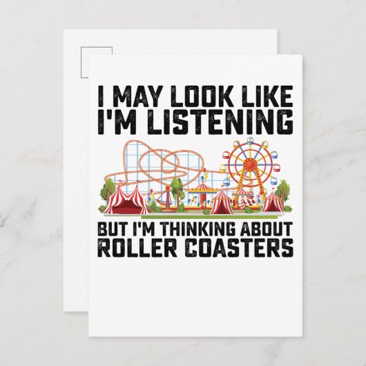 Ik lijk misschien te luisteren, maar ik denk aan uitnodiging briefkaart (Voorkant / Achterkant)