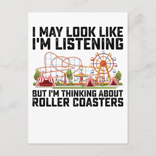 Ik lijk misschien te luisteren, maar ik denk aan uitnodiging briefkaart (Voorkant)