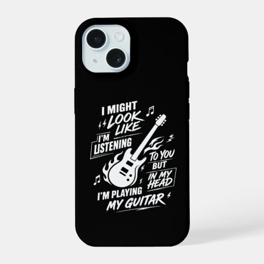 Ik Lijk Wel Te Luisteren Gitaar iPhone 15 Case (Achterkant)